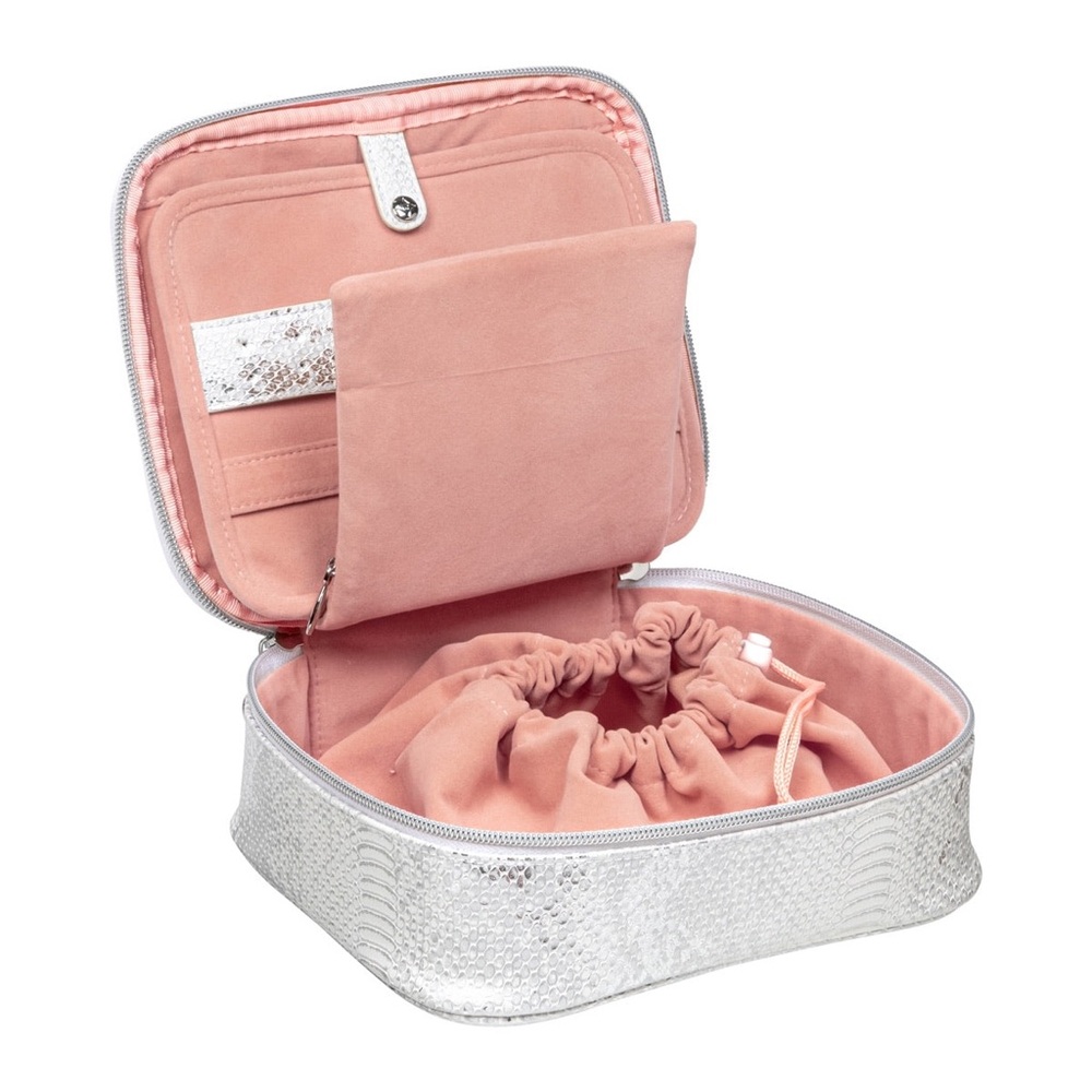 NWB Snake embossed travel jewelry case